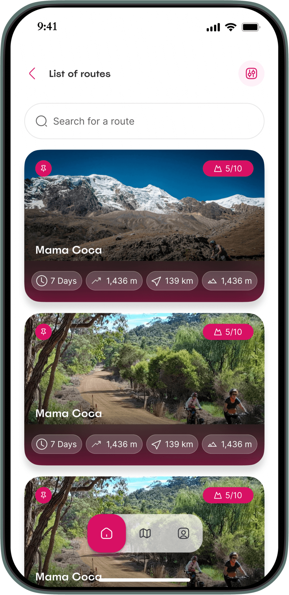 Rolling Around App - Discover bikepacking routes